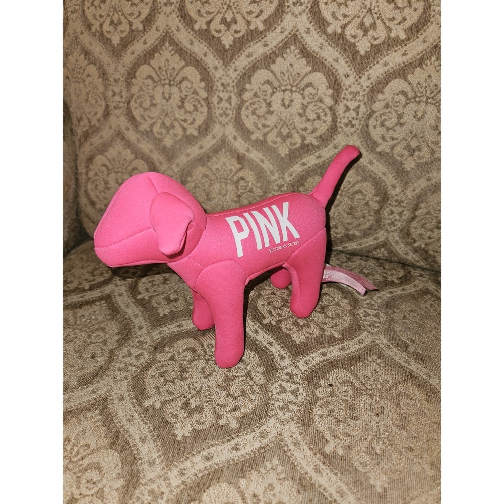 Victoria's Secret PINK plush dog hot pink 1986 logo tags stuffed animal